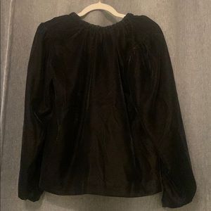 Ann Taylor Velvet Balloon Sleeved Tie Back Blouse